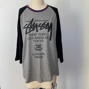 Brand New with tags Stussy 3/4 sleeve tee